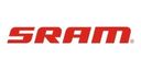 Polkupyörän komponenttien valmistaja SRAM:n logo.